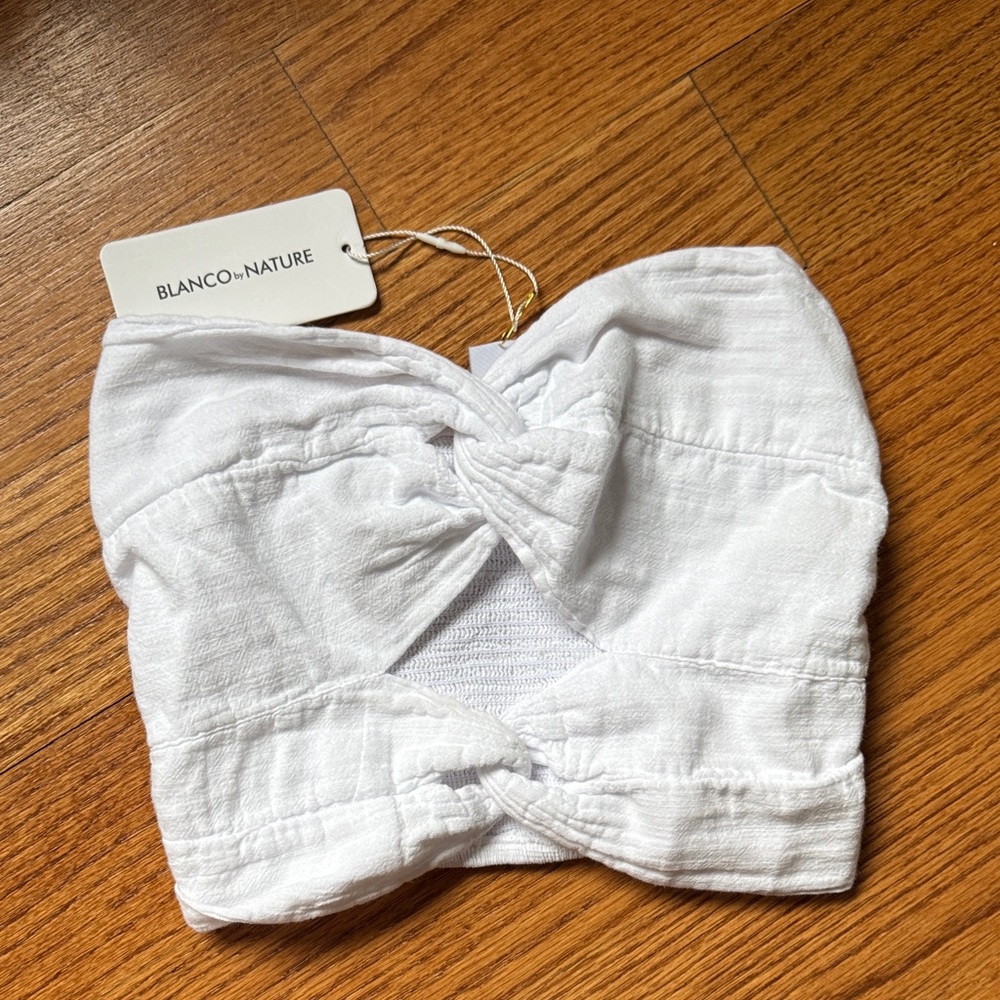 White bandeau top